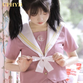 2021 Nou Stil Preppy Școală Japoneză Uniformă Frumoasă Fată Școală Uniformă Cosplay Anime Sailor Costume Roz Student Haine
