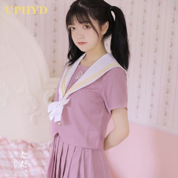 2021 Nou Stil Preppy Școală Japoneză Uniformă Frumoasă Fată Școală Uniformă Cosplay Anime Sailor Costume Roz Student Haine