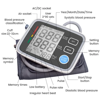 Monitor De Presiune Sanguina Tensiometru Automat Tensiometru Digital De Braț Metru Tensiunii Arteriale Pulsul Bate Inima Rata De Metri