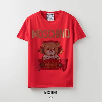 2020 Moschino Tricou Bear pentru Femei T-Shirt cu Maneci Scurte Topuri MOSCHINO O-Neck Cămașă pentru Femei si Barbati, Cupluri de Îndrăgostiți