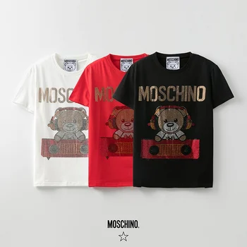 2020 Moschino Tricou Bear pentru Femei T-Shirt cu Maneci Scurte Topuri MOSCHINO O-Neck Cămașă pentru Femei si Barbati, Cupluri de Îndrăgostiți