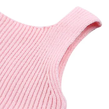 Copil nou-născut băiat fete haine Băiat Copil Fete Haine de Tricotat pentru Sugari Romper Salopeta Tinutele Probă Solidă fără Mâneci Romper