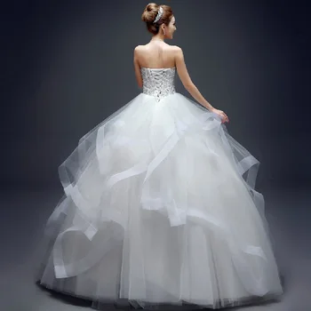 Perla de Lux Șirag de mărgele Moda fara Bretele Rochii de Mireasa 2021 coreene Noi Niveluri Organza Dulce Mireasa Printesa, Rochii de Vestido de noiva
