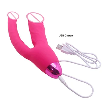 APHRODISIA USB Dublu pentru Penis Vibrator Vibrator Big Dick Dual Motors Sex Produsele pentru Femei Vaginale G Spot Anal Erotic Adulți Jucărie Sexuală