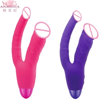 APHRODISIA USB Dublu pentru Penis Vibrator Vibrator Big Dick Dual Motors Sex Produsele pentru Femei Vaginale G Spot Anal Erotic Adulți Jucărie Sexuală