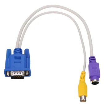 Portabil 15-Pin VGA La RCA, S-Video Convertor Adaptor Cablu Video Potrivit pentru PC