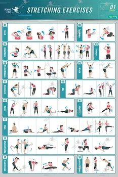 Exercițiu de Stretching Poster Ghid de Culturism de Fitness, Sală de fitness Graficul tablouri canvas, Printuri de Arta de Perete Pentru Camera de zi Dormitor Decor