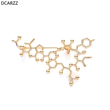 Argint Placat Cu Oxitocina Moleculă Pin Știință Mare Brosa Metal Insigna Moleculară Cadou Tocilar Cadou Medicale De Bijuterii En-Gros