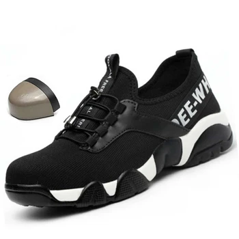 Bărbați Femei Steel Toe Securitatea muncii Pantofi Respirabil Usoare Reflectorizante Casual Sneaker Preveni piercing Femei cizme de Protecție