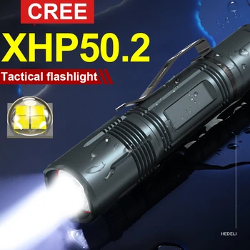 Cree Xhp50 Profesionale Lanternă Tactică 18650 baterie Reîncărcabilă Led-uri Lanterna de Vanatoare de Poliție Lanterna Mini usb Militare Lanterna Led-uri