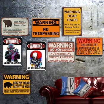 Ursul de Avertizare de Epocă Tin Semn Bar Pub Home Decor de Perete Retro de Metal Art Bere Cafea Poster Farfurie 30*20cm 1001(367)