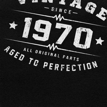 Vintage 1970 în Vârstă de până La Perfecțiune T Shirt pentru Barbati din Bumbac T-shirt O-gât Scurt, cu Mâneci lungi de 50 de ani Cadou de 50 de Ani Tee Îmbrăcăminte