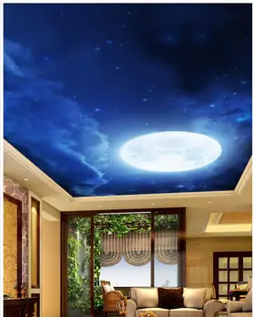 Luna de pe cer de noapte tavan Murale 3d wallpaper 3d gazete de perete pentru tv fondul plafoane Decor Acasă