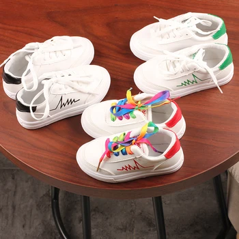 Copii Adidasi Baieti Fete Pantofi de Agrement Pantofi Sport pentru Baieti Fund Moale Solid de Culoare Alb Clasic Plat Autume Pantofi SY063