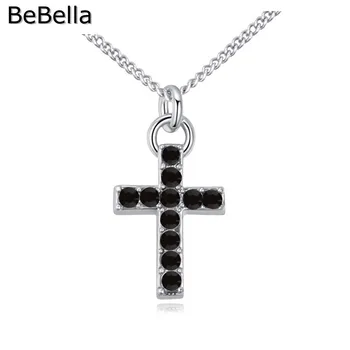 BeBella stil Casual forma de cruce colier cu Genuine Czech crystal pentru femei, cadou,5 culori