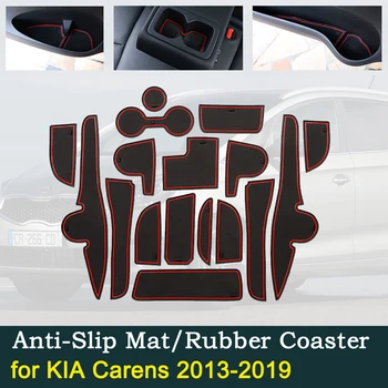 Anti~alunecare de Cauciuc a Ușii Cupa Perna pentru KIA Carens 2013~2019 RP MK3 2016 2017 2018 Masina Groove Covoare Interior Accesorii