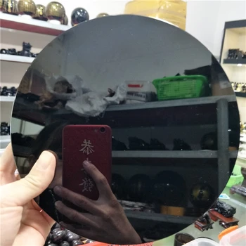 DHX SW mare de 20cm naturale obsidian negru placa de fengshui gros oglindă cerc disc reiki de vindecare piatra de cristal cu acces liber la raft
