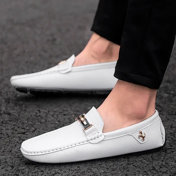 ALCUBIEREE Brand din Piele Mocasini de Înaltă Calitate Mens de Conducere Pantofi de Vara Casual Slip-on Plat Mocasini de sex Masculin Pantofi cu Barca