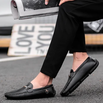 ALCUBIEREE Brand din Piele Mocasini de Înaltă Calitate Mens de Conducere Pantofi de Vara Casual Slip-on Plat Mocasini de sex Masculin Pantofi cu Barca