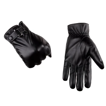 Mănuși pentru bărbați Negru, Plus Manusi de Catifea Elastica Complet cu Degetul Touch Screen Vânt Guantes Bărbat din Piele de Iarnă Mănuși de Afaceri