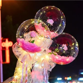 Creative a Crescut Buchet Luminoasă cu LED-uri Balon-Trandafir Buchet DIY produs inovator de Crăciun Cadou de Ziua Îndrăgostiților CONDUS Baloane#T2
