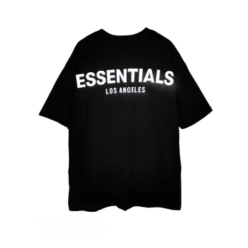 Cel mai bun Versiune de Logo-ul Reflectorizante Grele de Bumbac T-shirt Femei Bărbați Relaxat se potrivesc Raglan Tee Kanye West Streetwear