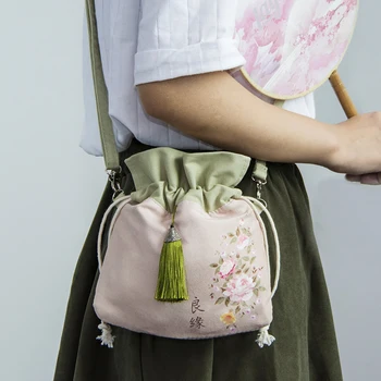 Geanta Crossbody de epocă sac de sex feminin nou 2020 geanta de umar de telefon mobil sac caracter Chinezesc de imprimare de sex feminin geantă de umăr