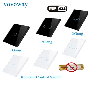 Vovoway RF433 de frecvență fără fir control de la distanță opțional inserați codul conexiune la distanță comutator tactil pentru a utiliza
