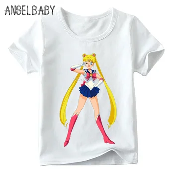 Copilul Fete Anime Sailor Moon Liber Amuzant tricou de Vara pentru Copii Desene animate lolita Topuri Copii Casual T-shirt