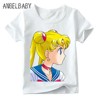 Copilul Fete Anime Sailor Moon Liber Amuzant tricou de Vara pentru Copii Desene animate lolita Topuri Copii Casual T-shirt