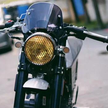 Retro Negru Parbriz Compact Sport Deflector De Vânt Vizor Pentru Harley Yamaha Suzuki 5