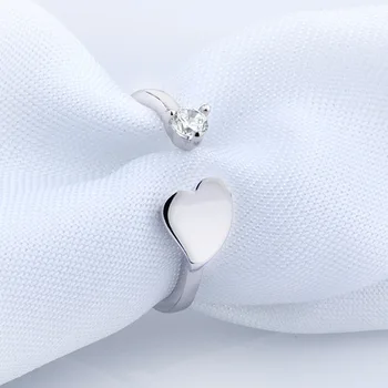 Autentic Argint 925 Dragoste Drăguț Inima CZ Cristal Inele Reglabile Pentru Femei Anillo Bijoux Femme Bijuterii Cadou de Nunta