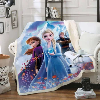 Disney Noi Congelate 2 Pătură Fata Acoperi Pătură Dublu Îngroșa Capac De Iarna Picior Siesta Pătură Singur Birou Pătură