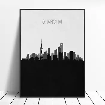Orizontul Orașului Shanghai Panza Pictura Arta De Imprimare Poster De Perete Imagine Minimalist Modern, Dormitor, Camera De Zi De Decorare