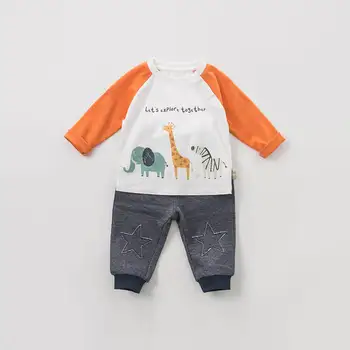 DBM10332 dave bella primăvară pui de Dinozaur T-tricou copii cu maneca lunga topuri infant toddler înaltă calitate topuri copii minunat tees