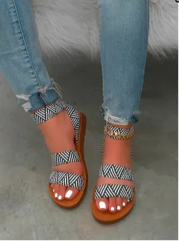 De Vară 2020 Noua Moda Femei Sandale Leopard Print Slip-on Superficial Plat Pantofi Doamnelor în aer liber, Papuci de Vacanță