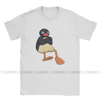 Furios Pingu Tricou Barbati Din Bumbac Minunat Tricou Cu Guler Rotund Pinguin Meme Amuzant De Desene Animate Teuri Maneci Scurte Topuri Idee De Cadou