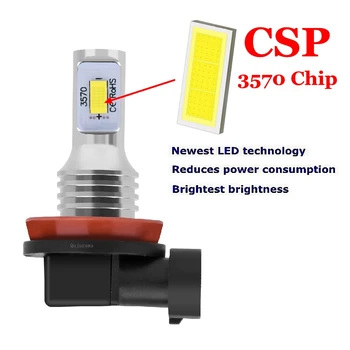 2 buc H8 H11 de Inalta Calitate CSP LED-uri Auto Anti Ceață Lămpi Auto de Conducere Față de Lumină Foglamps se Potrivesc Pentru Honda Civic Accord Crider Crv