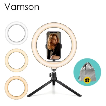 Vamson USB Reglabil Mobile Estompat Selfie Inel de Lumina Selfie Inel de Lumină Lampă de Machiaj Lumină Cercuri studio Lumină LED VLS08D