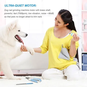 Benepaw Ultra-silențioasă Electric Câine de Companie de Unghii Polizor Stabilite în condiții de Siguranță Câine Unghiera Cutter Fișier Intretinere Pedichiura USB Reîncărcabilă 2019