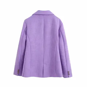 2020 NOU Toamna sacouri Femei violet solid butonul maneci lungi crestate gât sacouri casual moda femei bluze femei haine