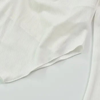 Lady Moda Toamna Primavara Pulover Neregulate tiv Subțire Backless Elegant Solid Crop Top pentru Femei T-shirt cu Maneca Lunga Topuri fara Bretele