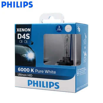 Philips D4S 42402WX 35W Ultinon ASCUNS Albastru Rece 6000K Lumina Alb Xenon Auto Upgrade Faruri Lămpi Flash de Pornire Rapidă, Pereche