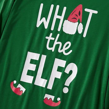 PatPat 2020 Iarna Noi Ce Elf ' Familia Amuzant de Craciun Set Pijama Verde Familia Seturi