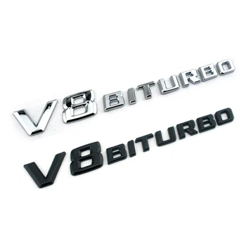 V8 BITURBO Logo-ul Portbagaj Partea Emblema 3D Autocolant Pentru Mercedes Benz AMG a B C E S ML G SL Clasa LCA GLA GLE GLC GLS GT CLS SLC