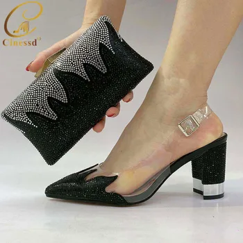 Noul Design de Pantofi pentru Femei de Lux 2020 Pantofi italieni cu Saci de Potrivire Italian de Pantofi si Genti Set Pentru Petrecerea de Nunta