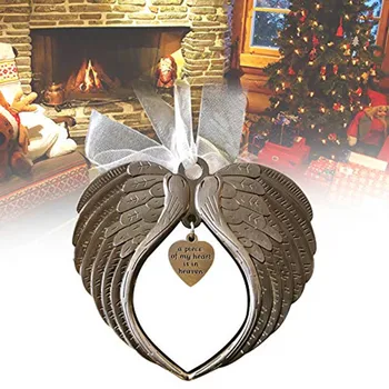 Panglica Aripi de Înger Ornament de Crăciun Pandantiv O Bucată de Inima Mea Este În Ceruri Xams Copac 2020 Cadou Petrecere de Familie Decor Acasă