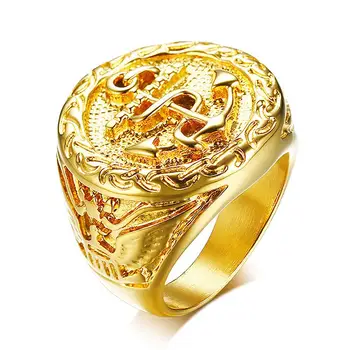 18k aur de culoare titan din oțel inoxidabil inele de ancorare pentru bărbați moda cool de bijuterii bijoux accesorii cadouri partid dimensiunile 7,8-13