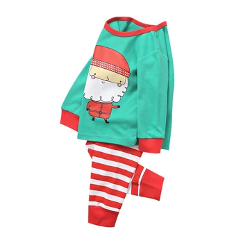 De crăciun, Haine Copii, Haine de Băiat Tipărite de Crăciun Cafeniu Carouri Pantaloni de Pijama Set Fetita din Bumbac Copii Acasă Costum