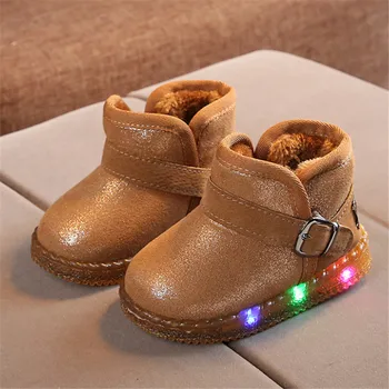 Copii Cizme Pentru Fete Cald Glezna Copii Pantofi Cu Lumina Cizme Copii De Iarna Copilul Copil Fete De Lumină Led Pantofi Cizme Marimea 21